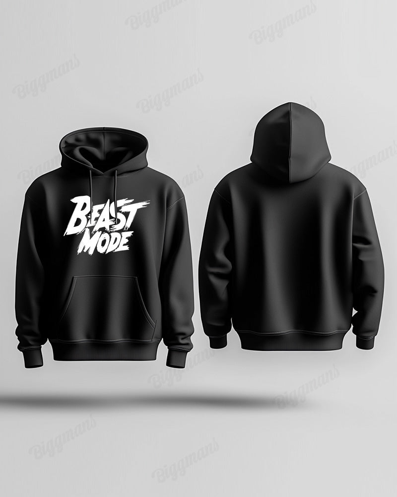 Cotton Material - Beast Mode Letter Printing Big Men's Loose Hoodie