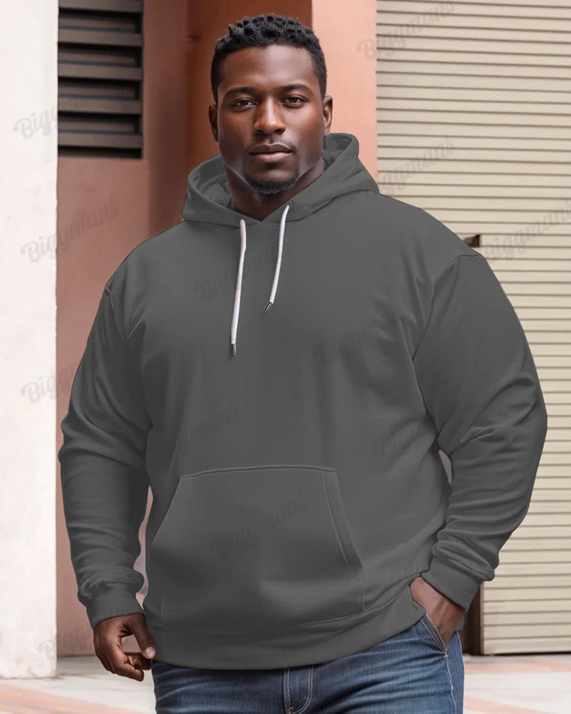 Men's Classic Casual Plus Size Solid Color Hoodie