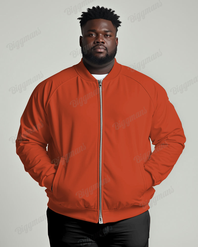 Men's Daily Casual Simple Solid Color Big and Tall Long Sleeve Jacket