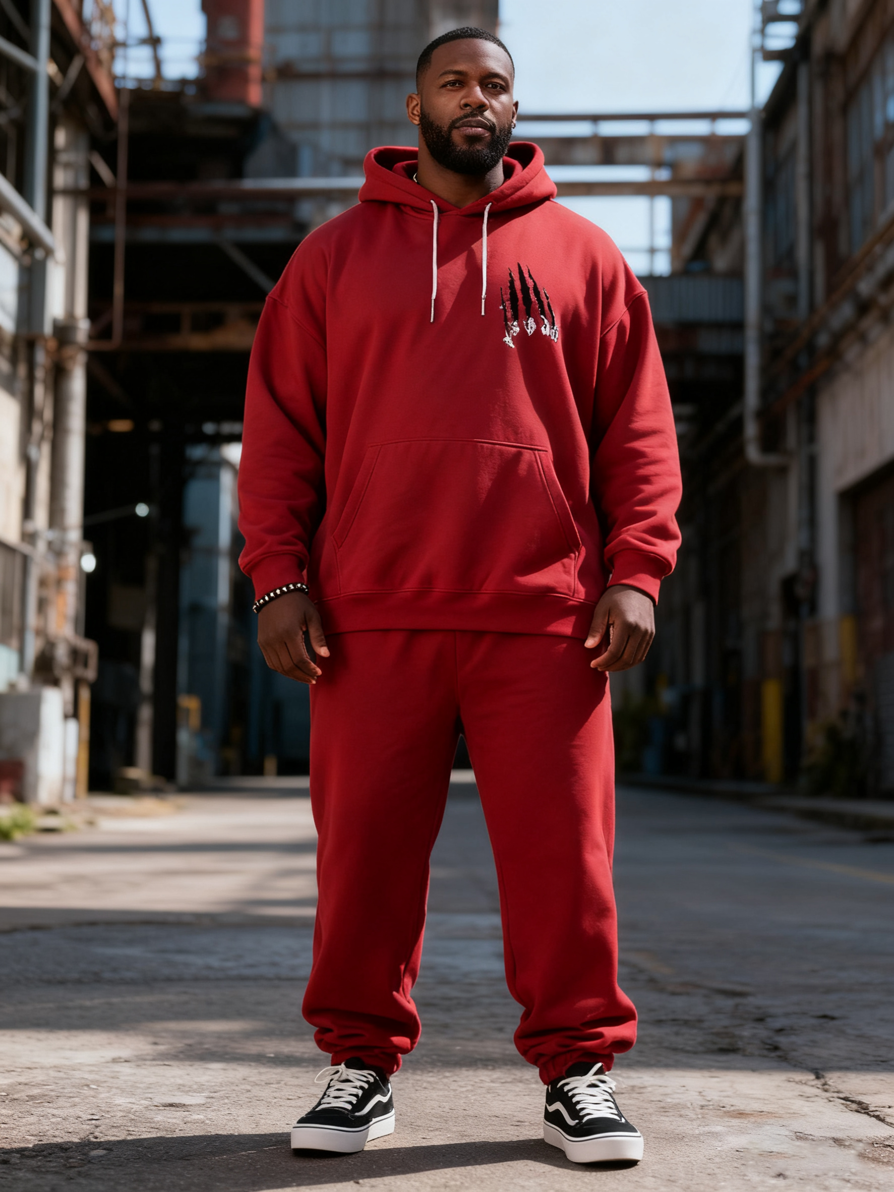 Big & Tall Men's Red Graffiti-Print Hoodie Set