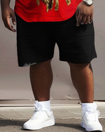 Street Red Green Yellow Block Lion Print Large Men's Set