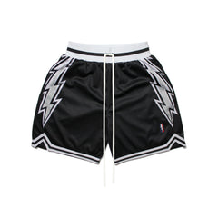 Sports Street Style Plus Size Lightning Print Basketball Breathable Shorts