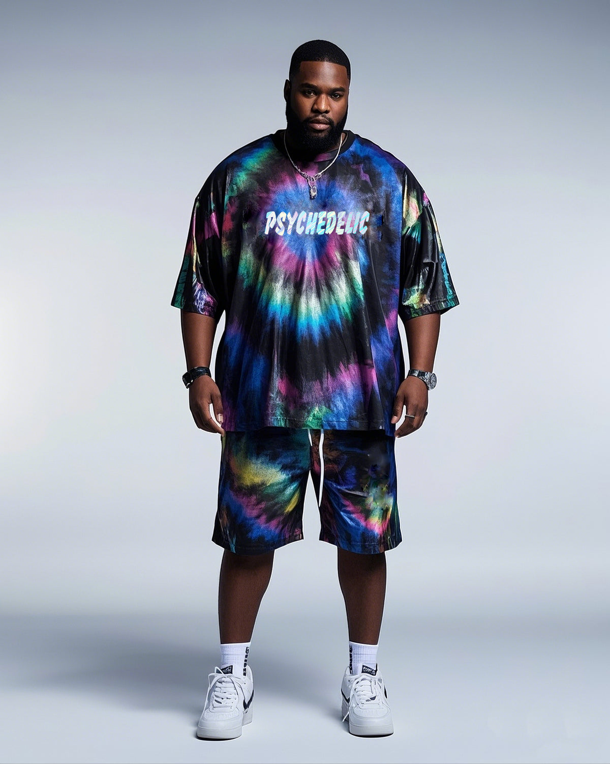 Big Boy Street Fashion Black Gradient Print Short Sleeve T-Shirt Shorts Suit