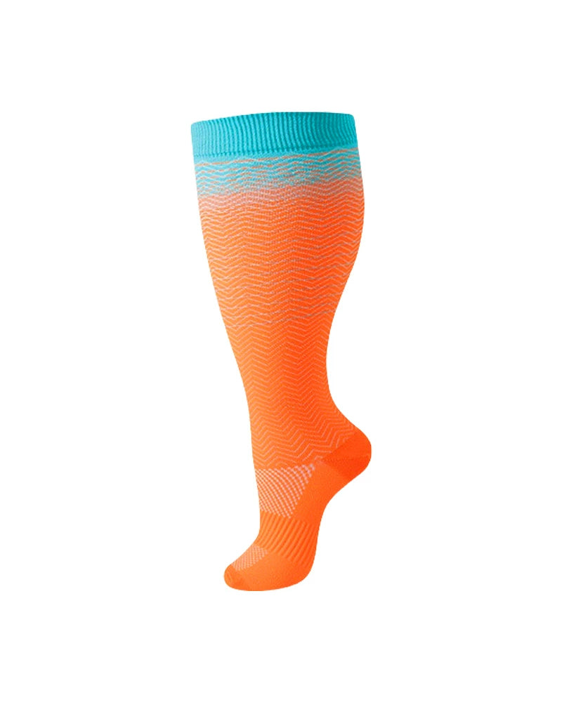 2XL-7XL Colorful Striped Running Fitness Compression Socks,For Obese Men And Women Sports Socks