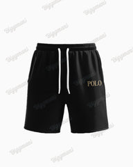 Men's Big Size Simple Plaid Patchwork Letter Printed T-shirt Shorts Set