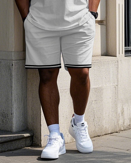 Men's Big Size Funny SOCCER DAD & Football Printed Basketball Vest and Shorts Set