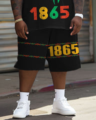 Men's Big & Tall Juneteenth Freedom Since 1865 Printed T-shirt Shorts Set