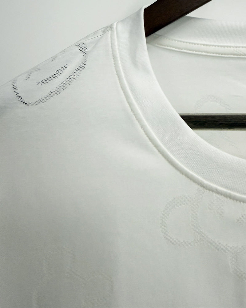 4XL-8XL Big & Tall Men's Daily Casual Jacquard Bear Letter Cotton Crewneck Short-sleeved T-shirt