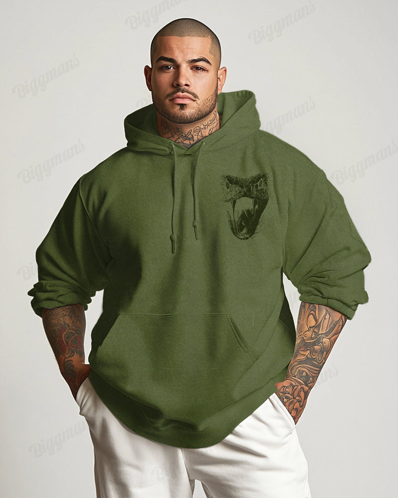 Cotton-Premium Cloth Color Front And Back Print Snake King Pattern Men's Loose Oversized Hoodie
