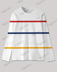 Men's Plus Size Colorblock Stripe Print Long Sleeve T-Shirt Trousers Suit