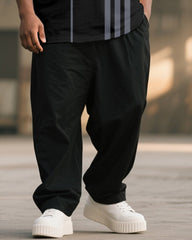 Big & Tall Men's Classic Black And Grey Plaid King Alphabet Print T-Shirt Pants Suit