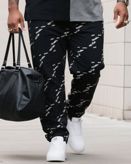 Big Boy Street Fashion Personality English Design Color-matching Short-sleeved Trousers Suit