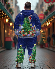 Men's Big & Tall Christmas Tree Santa Elk Hoodie Set of Two