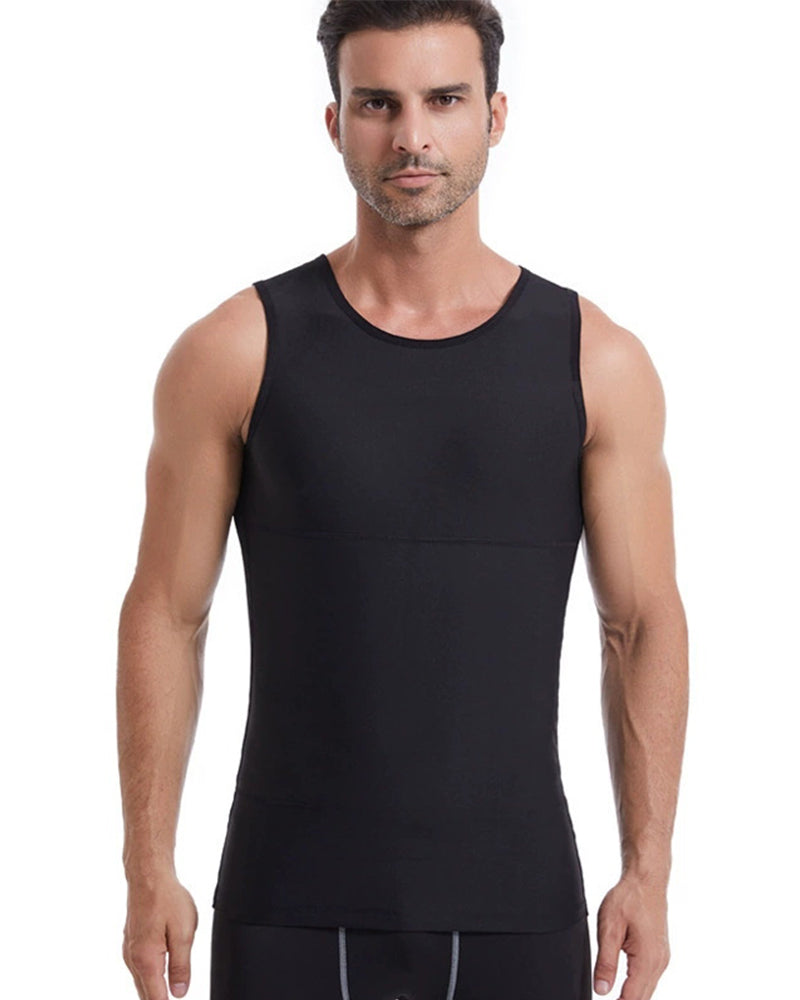 L-4XL Big & Tall Men's Abdominal And Chest Vest | Body Shaping Underwear Compression Vest |