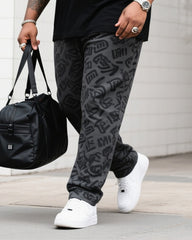Big Boy Street Fashion Graffiti Easy Design Colorblock Short Sleeve Trousers Suit