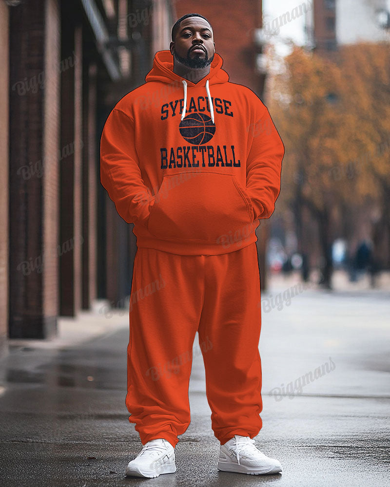 Men's Plus Size Syracuse University Basketball Style Hoodie Suit