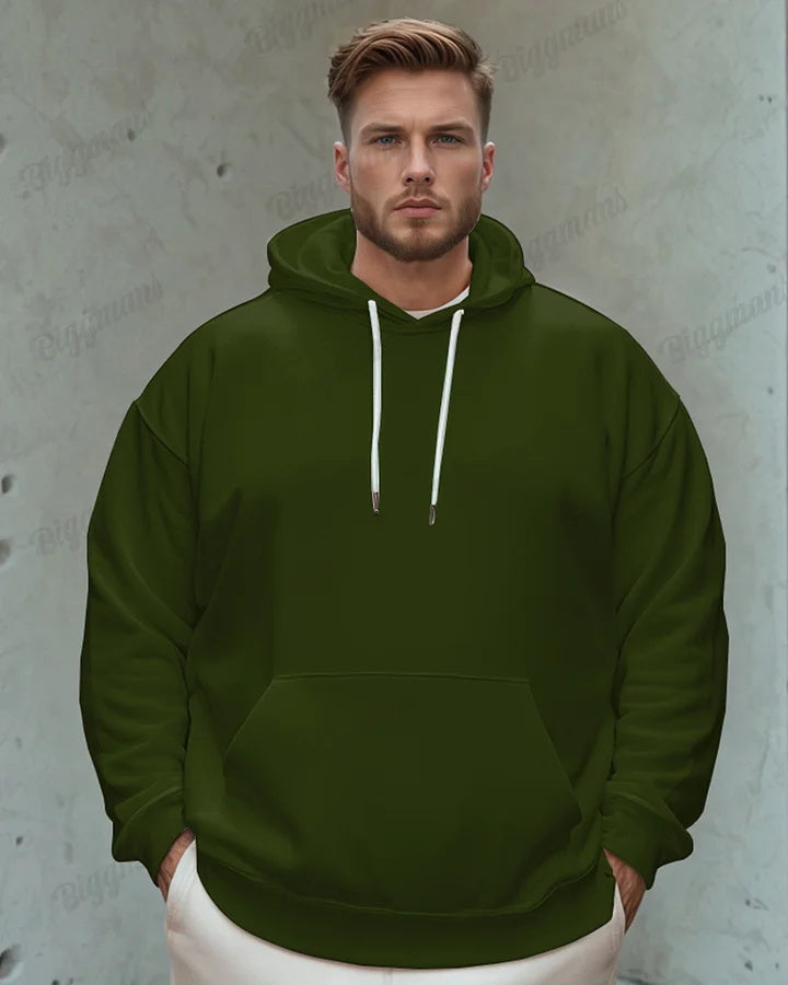 Men's Classic Casual Plus Size Solid Color Hoodie