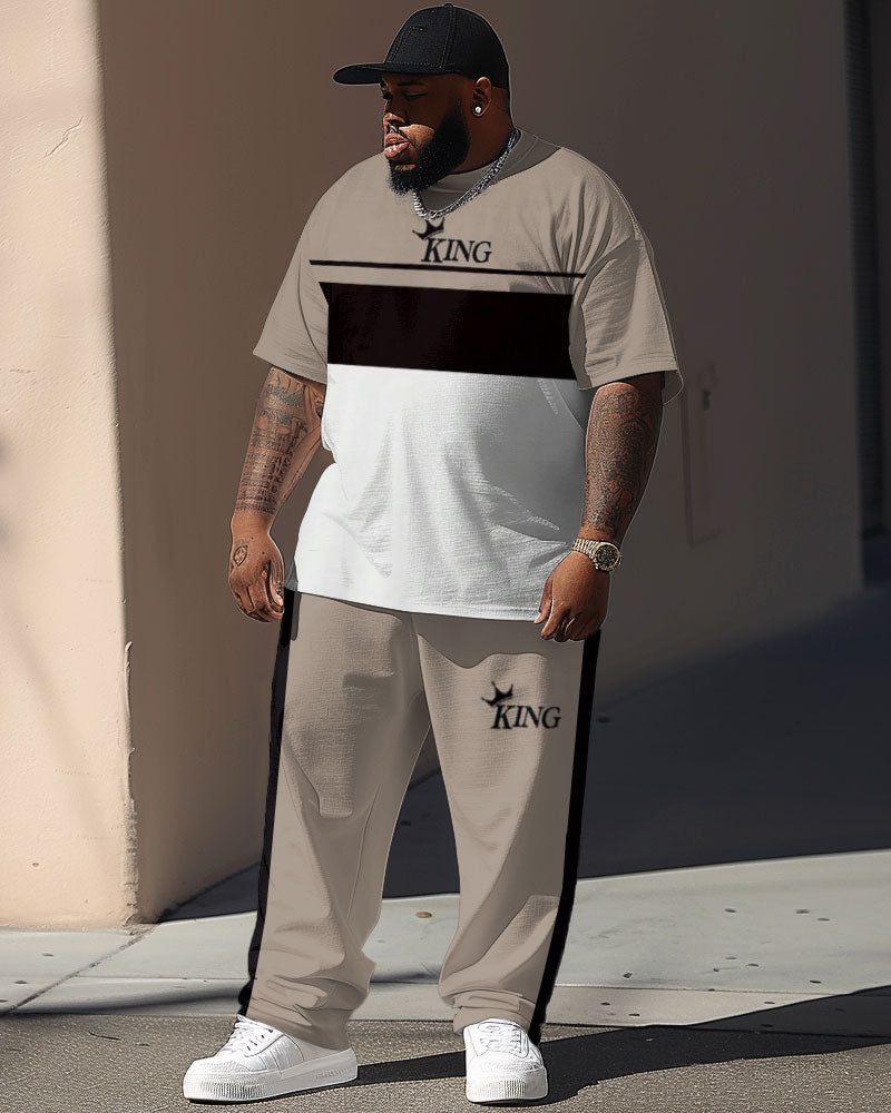 Casual Simple Color-block King Letter Print Men's Large Set