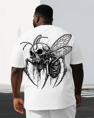 Mutation Made Me Magical Big & Tall Men's Skull Bee Print Short Sleeve T-shirt Casual 2-Piece Set