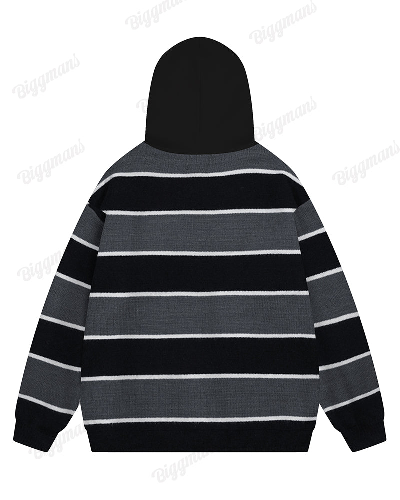 Men's Classic Tricolor Stripe Plus Size Hoodie Suit