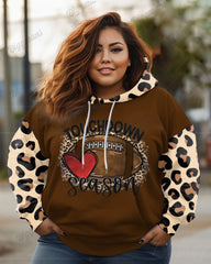 Women's Plus Simple Daily Touchdown Season Print Long-sleeved Hoodie