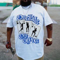 Plus Size White One Life  T-Shirt