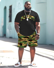 Men's Plus Size Camouflage Print Large Men's Set