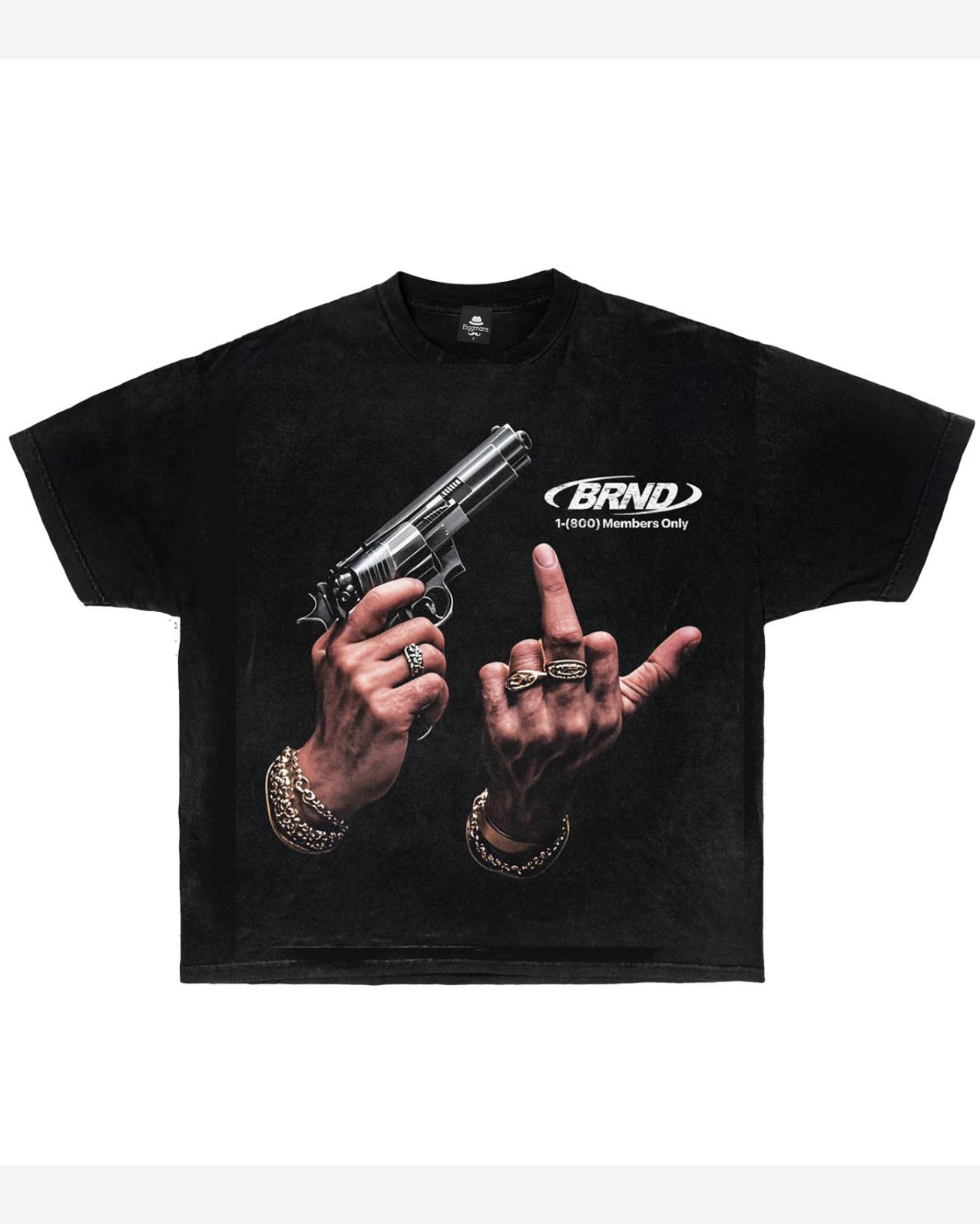 Big Boy Must-Have Fashion Street Revolver Mocking Short Sleeve T-Shirt Trousers Suit