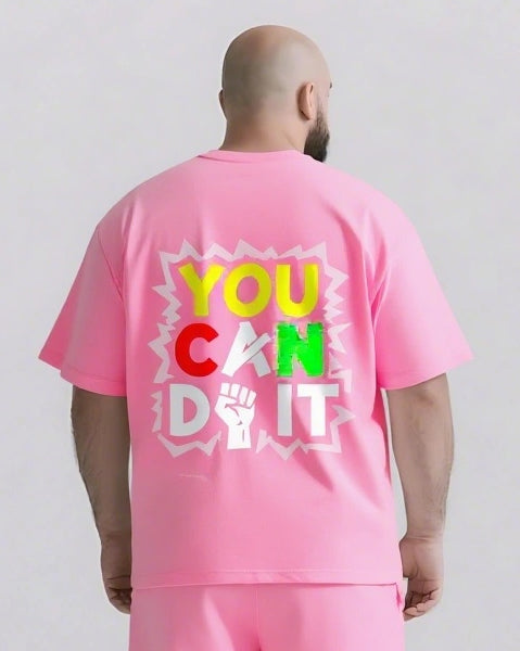 Do It and Be The Plot Twist Men's Big & Tall Simple Lettering T-shirt 2-Piece Set
