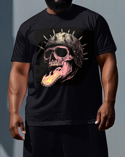 Wear Your Scars Like Crowns Big & Tall Men's Soldier Skull Print Short Sleeve T-shirt 2-Piece Set