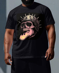Wear Your Scars Like Crowns Big & Tall Men's Soldier Skull Print Short Sleeve T-shirt 2-Piece Set