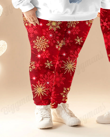 Christmas Couple Fashion Set Casual Big and Tall Printed Hoodie Set