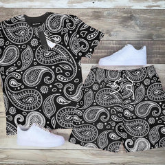 Men's Casual Print Short Sleeve Suits
