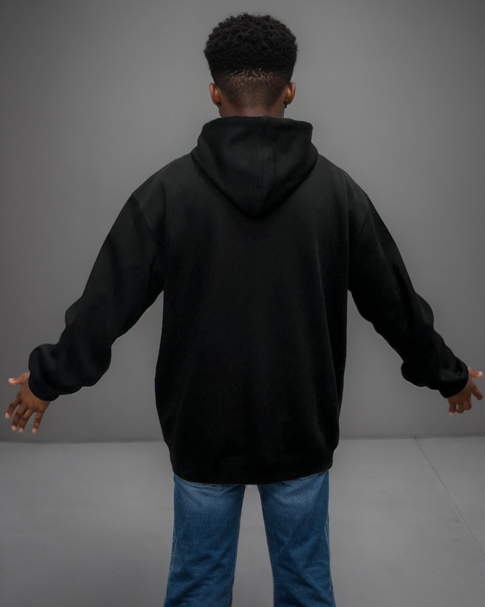 Cotton-checkerboard Design Skull Print Men's Loose Oversized Hoodie