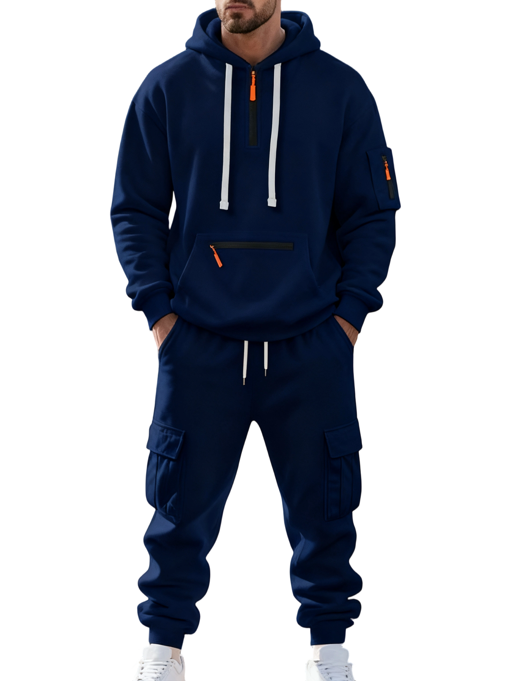 Christmas exclusive sale!Men’s Winter Fleece-Lined Set – Warm Casual Workwear Outfit with Multi-Pocket Jacket & Pants