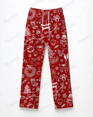 Christmas Playful Print Men's Loose Plus Size Straight Long Sweat Pants