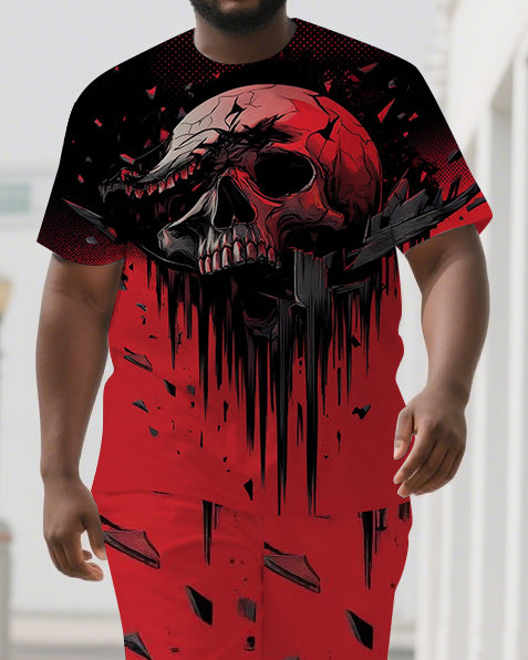 Rebirth in the Broken Men's Skull Cartoon Casual Big & Tall Short Sleeve T-shirt 2-Piece Set