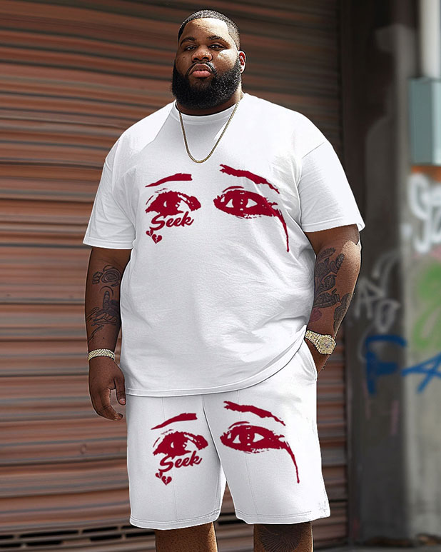 Street Casual Art Eye Print Large Men's Set