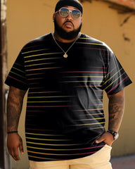 Men's Plus Size Line Art Short Sleeve T-Shirt