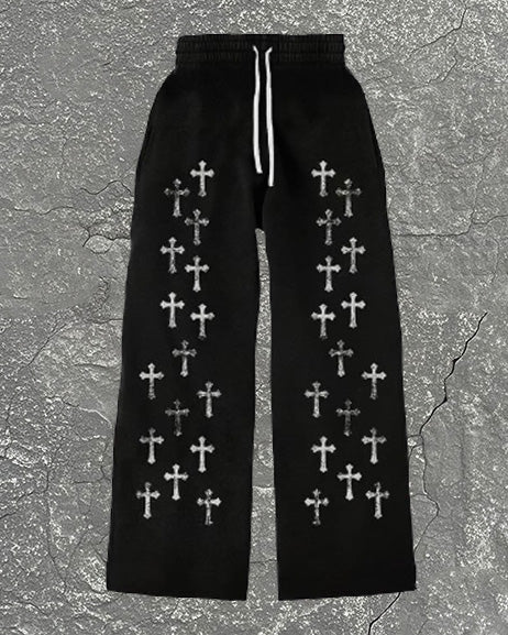 Plus Size Men's Daily Casual Cross Faith Pants