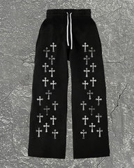 Plus Size Men's Daily Casual Cross Faith Pants