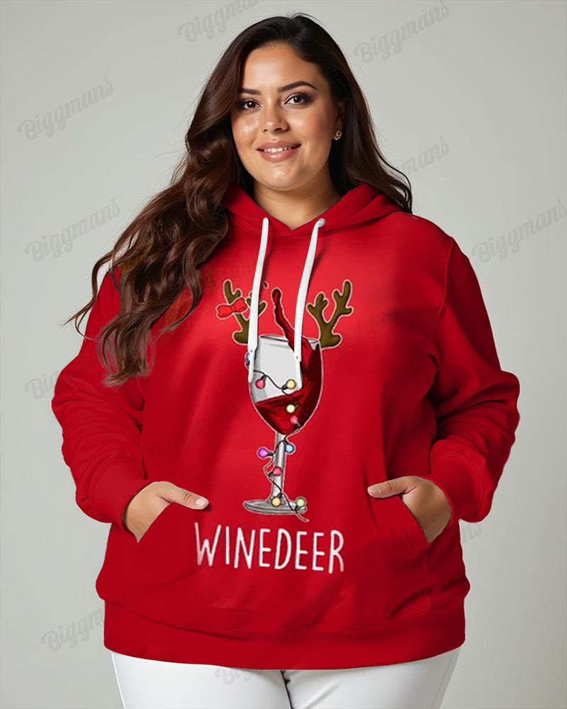 Couple Big & Tall Fashion Casual Christmas Special Print Hoodie Set