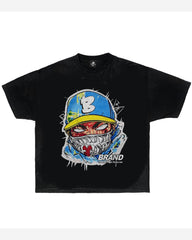 Big Boy Essential Fashion Street Trendy Street Kid Printed Short Sleeve T-Shirt Trousers Suit