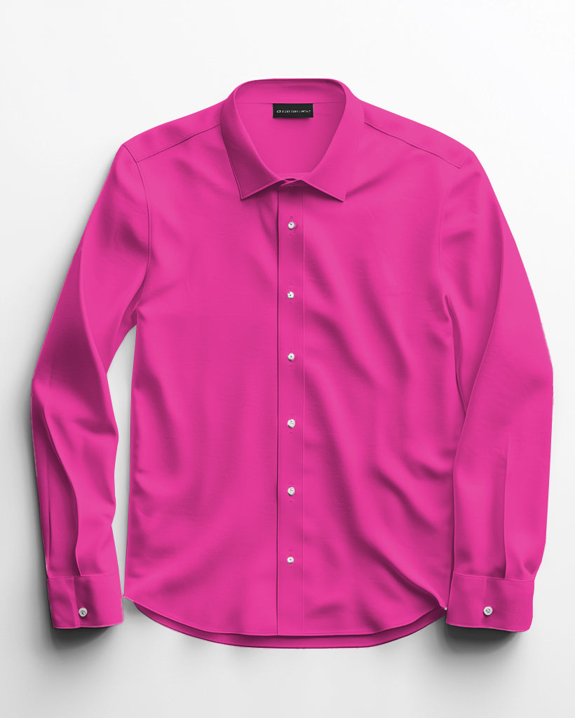 Men's Classic Casual Plus Size Solid Color Long Sleeve Lapel Shirt
