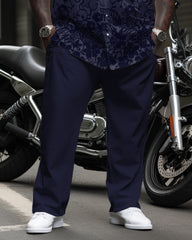 Men's Big & Tall Premium Floral Print Long Sleeve Shirt and Pants Set