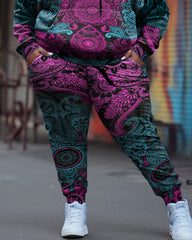 Women's Big and Tall Tracksuit Kali Viking Pullover Hoodie and Pants Set