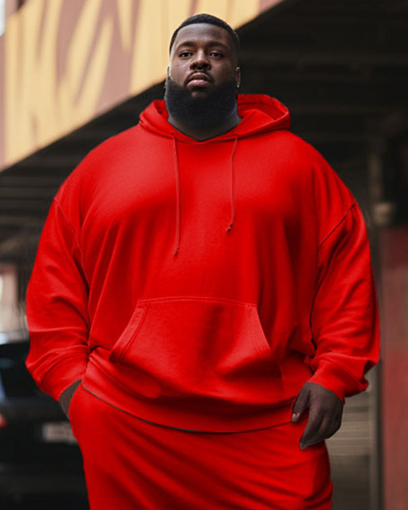 Big & Tall Men's 2 Piece Tracksuit Casual Hoodie and Sweatpants Set