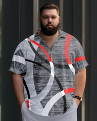 Plus Size Men's Aurora Abstract Circle Print Walking Set
