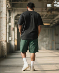 Big & Tall Men's Retro Japan Tokyo Tsukiji OTC Market Printed Round Neck Short Sleeve T-Shirt Shorts Suit