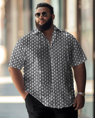 Men's Plus Size Business Causal Button Down Short Sleeve Shirt